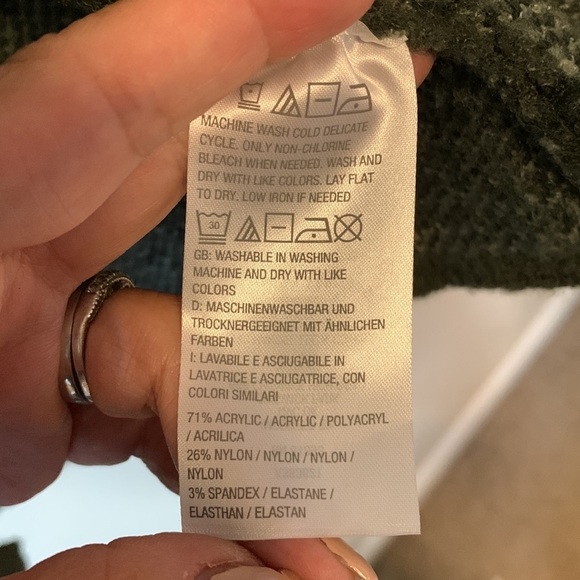 NWOT D & Co Green Animal Print Jacquard Knit Cardigan XL Cozy Fall Layer - Picture 11 of 12